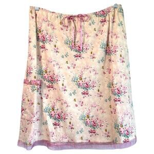 Vintage 90s J.JILL Drawstring Waist Floral Skirt Size Large Cottage Fairy‎ Y2K